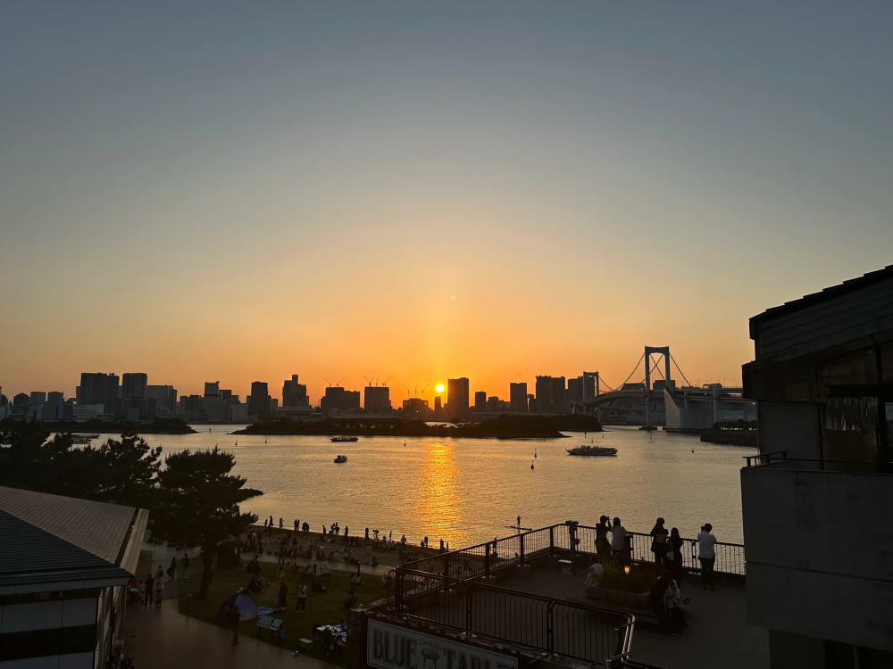 港区台場の会場の夕焼け